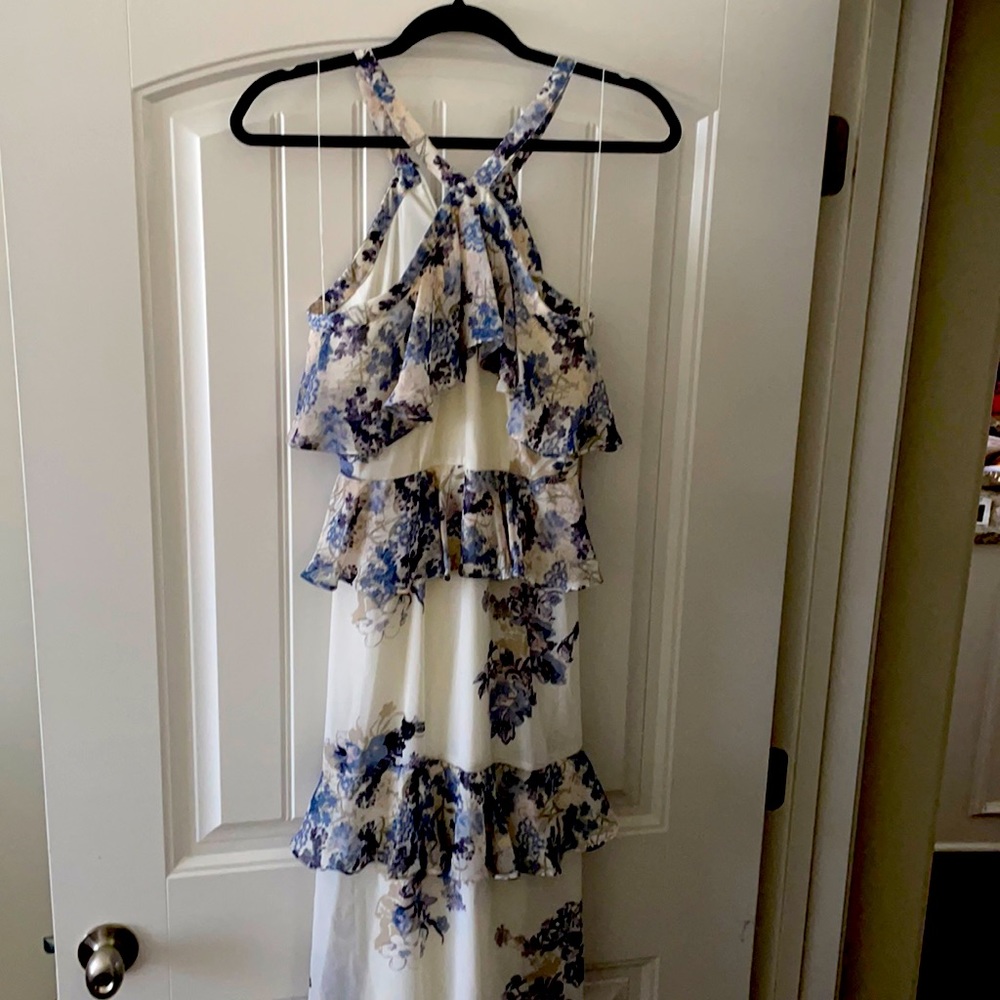 Tiered floral midi dress